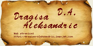 Dragiša Aleksandrić vizit kartica